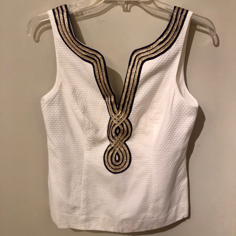 Lilly Pulitzer white Janice top, sz 6